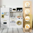 thumbnail image 5 of AILEEKISS Wood Kids Play Kitchen, Pretend Kitchen Playset for Children Age 3 Years up, White, 5 of 14