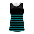 thumbnail image 3 of Seyurigaoka Men's Plus Size Sleeveless Tank Tops, Stripe Pattern Round Neck Loose Fit Simple Vest, Casual Street Style Tops, 3 of 5