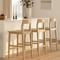 thumbnail image 6 of EYYTHUNG Set of 6 Modern Farmhouse Bar Stools 25 inch Mid-Century Solid Wood Counter Height Stools with Back Support Barstools Chairs for Kitchen Dining Room, Natural Oak, 6 of 8