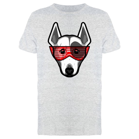 Bullterrier In Red Sunglasses T-Shirt Men -Image by Shutterstock, Male Large