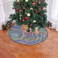 thumbnail image 2 of FMSHPON Art Thai Mermaid Floral Xmas Christmas Tree Skirt Stand Mat for Holiday Party Decoration Indoor Outdoor 48 inches, 2 of 3