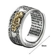 thumbnail image 6 of Jiaroswwei Men Ring Retro Style Engraving Sutra Characters Hypoallergenic Adjustable Fashion Jewelry Chinese Mythical Animal Finger Ring for Dating, 6 of 8