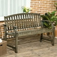 thumbnail image 2 of Metal Bench For Outdoor Use, 46", Black, With Curved Patio, , Porch, Lawn, Yard, Deck - 529 Lbs Capacity 46" Bench, Stylish Seat,, 2 of 2