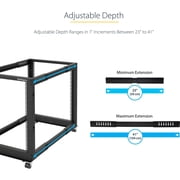 12u Server Rack Open Frame Adjustable Depth 4post Rack
