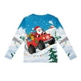 thumbnail image 2 of Little Hand Toddler Boys Long Sleeve T-Shirts Christmas Graphic Off-road Vehicle Top Tees Blue Cotton Crewneck 4-10T, 2 of 4