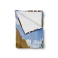 thumbnail image 2 of Fence Soft Flannel Fleece Blanket, Wooden Fence on Residential Terrace Sunny Backyard Patio Tranquil View, Cozy Plush for Indoor and Outdoor Use, 60" x 80", Pale Coffee Violet Blue, by Ambesonne, 2 of 5