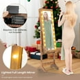 thumbnail image 5 of Giantex Mirror Jewelry Cabinet, Standing Jewelry Armoire Organizer w/ Full-Length Mirror & 20 Warm Lights, Brown, 5 of 9
