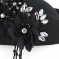 thumbnail image 2 of Vjnyvs Rhinestone Felt Beret Vintage Pillbox Hat Women Fascinator Hat British Derby Cap Flight Attendant Hat for Church Tea Party, 2 of 7