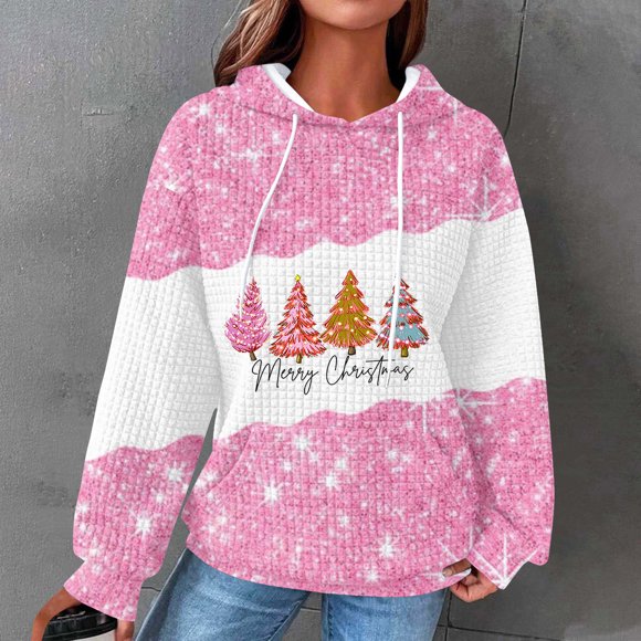Birdeem Women's Christmas Printed Round Neck Long Sleeved Top Loose Fitting Sweater
