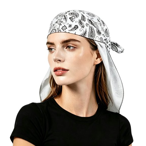 Clossjun Cooling Skull Cap Helmet Liner, Breathable Sweat Wicking Head Wrap Bandana Hat for Men Women, Paisley Cycling Running Cap