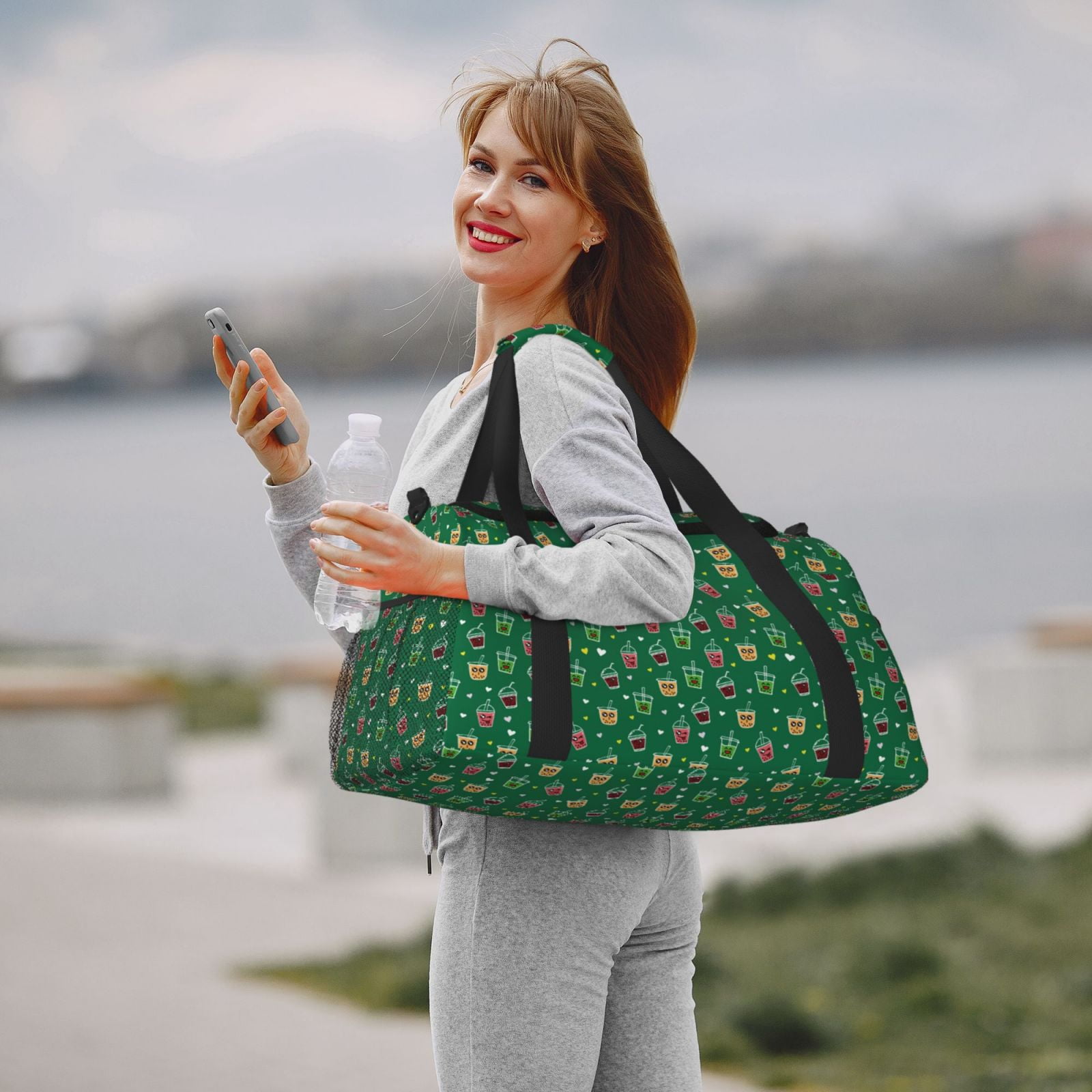 Fuzoiu Milk Tea3 Print Travel Duffle Bag,Carry On Tote Bags,Duffel Bag,Sport Gym Bag, Hospital Bag for Labor and Delivery, Overnight Bag,Luggage Bag