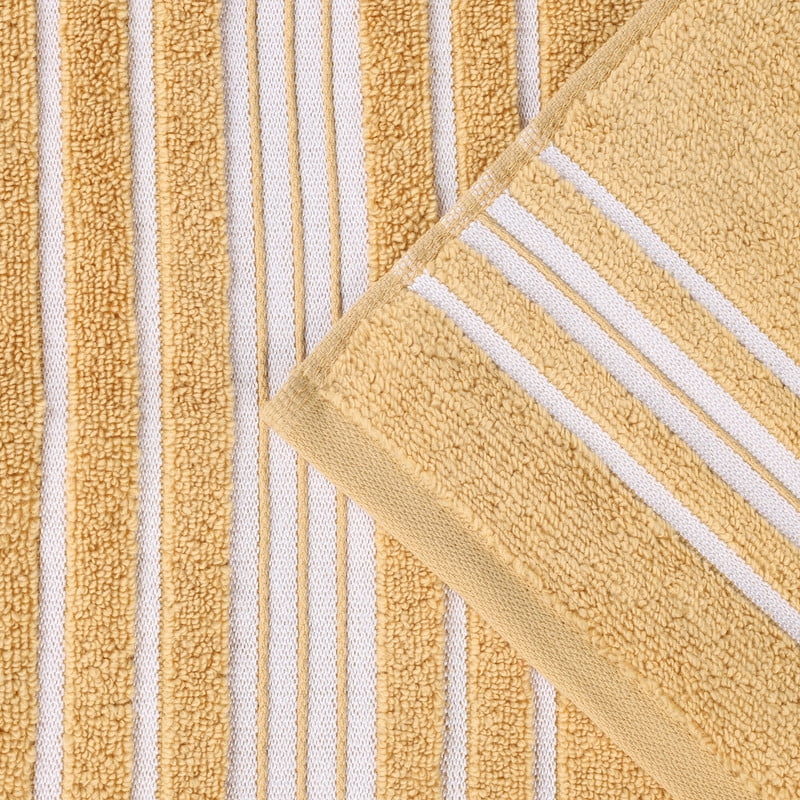 Superior Sadie Zero Twist Cotton Face Towel Washcloth Set of 12, Ultra Soft Towels, Gold