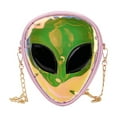 thumbnail image 6 of ibiyuan Clear Bag Green Alien Face Transparent Crossbody Sling Bag Glitter Shoulder Purse with Chain Strap for Sports Concerts Stadium Events, 6 of 6