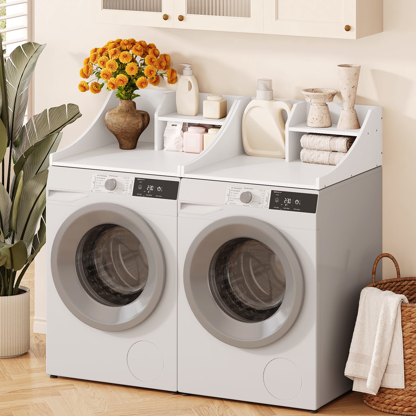 Tarnorci 27 Single Counter Top for Washer Dryer with Storage Shelf，Side Edge,Laundry Room Organization Accessories