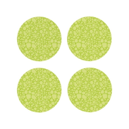 

Leather Coasters Set of 4 - Green abstractly pattern Lightweight Non-Slip Drink Coasters for Desk Anti-Scalding Desk Cup Coasters for Office Table Decor Round Shape