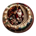 thumbnail image 2 of Christmas 3D Optical Illusion Round Rug, Santa Visual Trick Floor Mat, Non Slip Circular Carpet, Xmas Living Room Decor, 1 Pc, 2 of 3