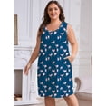 thumbnail image 4 of FEREMO Nightgowns for Women Plus Size Sleeveless Tank Sleep Dress Soft Print Sleepwear, 4 of 6