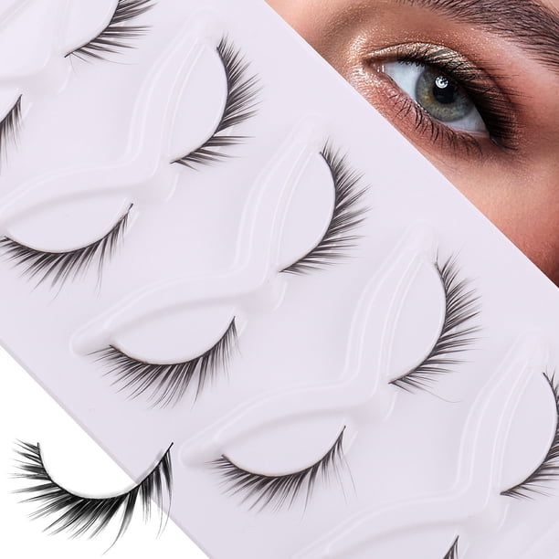 Xiao Hua 5 pares de pestañas postizas de visón tenues, suaves y voluminosas, de aspecto natural, HLY-49