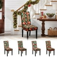 thumbnail image 1 of Fundas para sillas navideñas con luces y pelotas - Fundas de cuadros festivos para sillas de comedor, decoración navideña roja y verde, 1 of 6