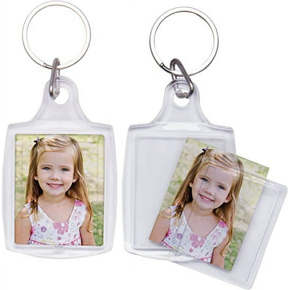 Snapins 1.25" x 1.562" Acrylic 2-Photo Keychains - Pack of 25