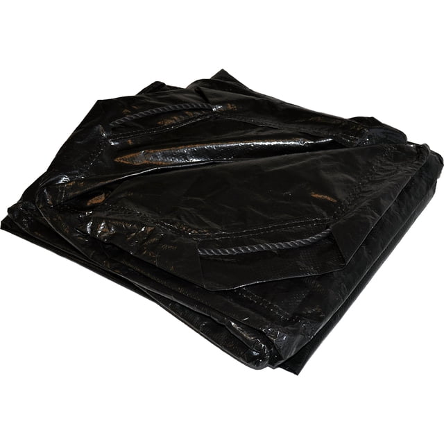 Lona impermeable Tarp Dry Top 274x274 cm negra con cordón, polietileno industrial de 8 mil