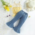 thumbnail image 2 of Siilsaa Girl Outfits Toddler Baby Girl Summer Clothes Knit Cotton Outfits Short Set Yellow,90, 2 of 9