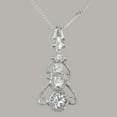 thumbnail image 2 of LBG 18k White Gold Synthetic Cubic Zirconia Womens Bohemian Pendant & Chain - Chain length 18, 2 of 5