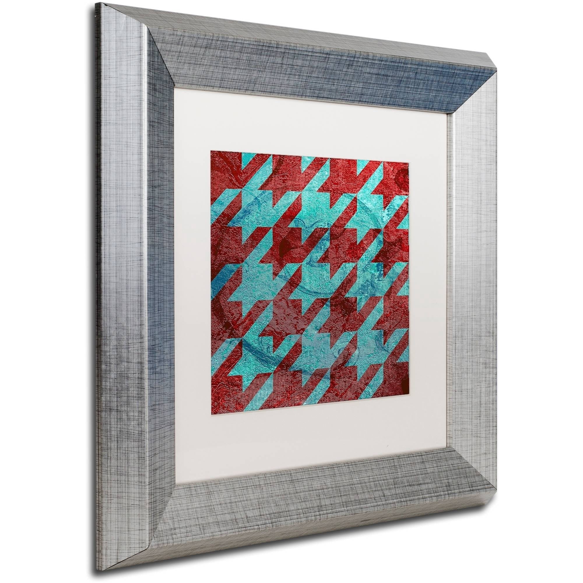 Trademark Fine Art "Houndstooth IV" Canvas Art by Color Bakery White Matte, Silver Frame