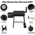 thumbnail image 4 of YouYeap Outdoor Portable BBQ Charcoal Grill with Offset Smoker, Black, 4 of 8