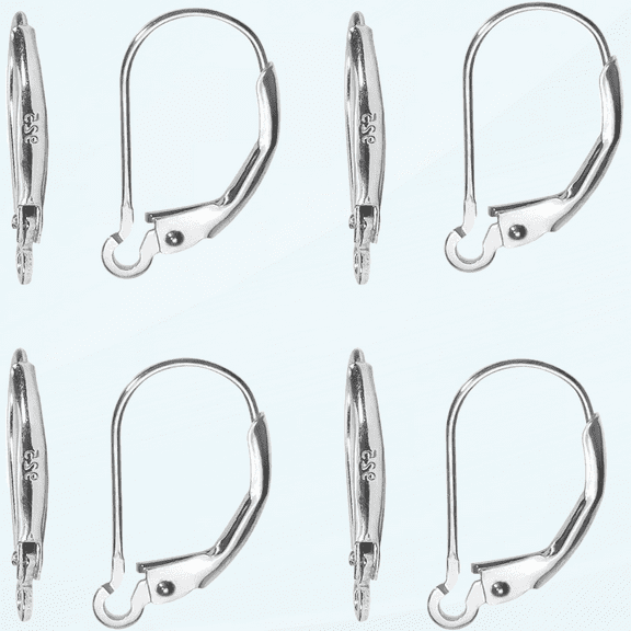 TOAOB 8pcs 925 Sterling Silver Leverback French Earring Hooks 10x16mm Hypo Allergenic Interchangeable Dangle Ear Wire Findings for Jewelry Making