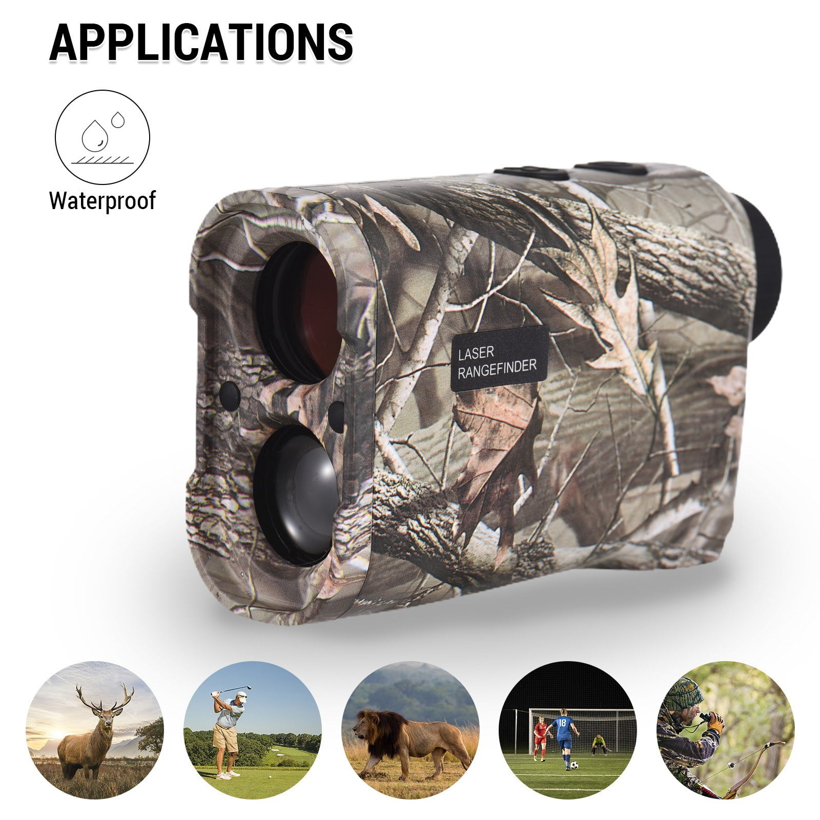 1000M Golf Laser Rangefinder 6X Magnification Height Angle Measurement