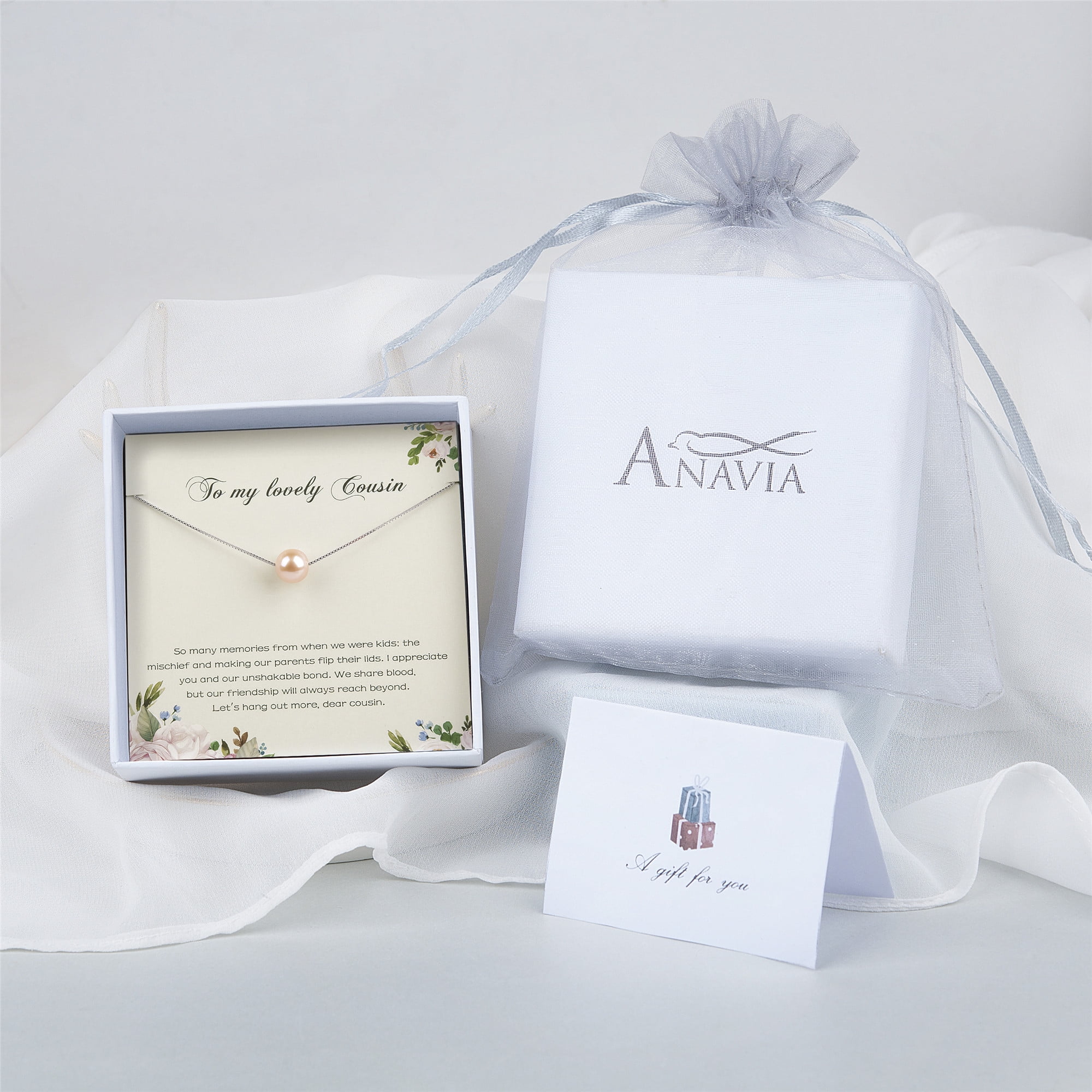 Anavia To My Lovely Cousin Birthday Gift Pearl Necklace, Cousin Best Friend Gift  Card, Cousin Wedding Gifts-[Pink Pearl + Gold Chain] - Walmart.com