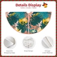 thumbnail image 5 of Halloween Christmas Tree Skirt - Hawaiian Style Blue Yellow 30 Inches Christmas Tree Skirt for Halloween Holiday Indoor Home Christmas Tree Decorations with Three Ribbons, 5 of 7