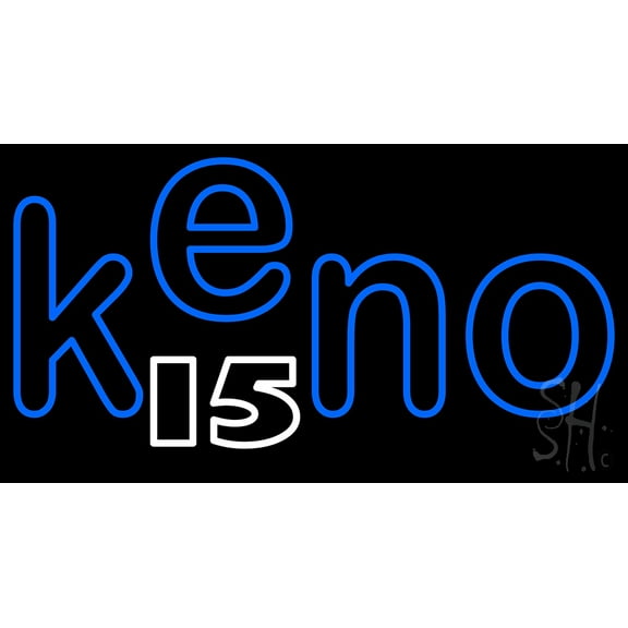Keno 15 5 LED Neon Sign 13 x 24 - inches, Black Square Cut Acrylic Backing, with Dimmer - Bright and Premium built indoor LED Neon Sign for wall décor, arcarde, and storefront.