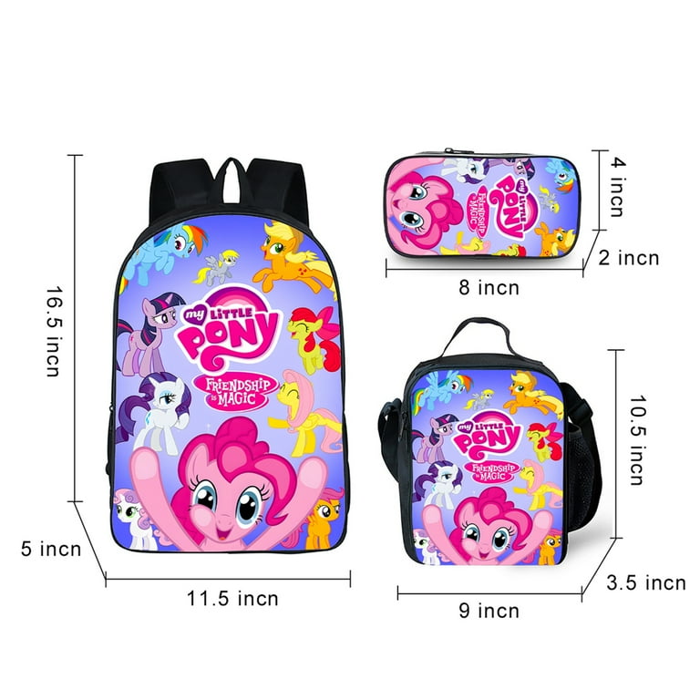 My Little Pony Backpack Set Cartoon Backpacks Large Capacity 17