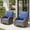 Brown/Blue, variant on PARKWELL Outdoor 360° Swivel & Glider Wicker Chairs, 2-Piece Patio Lounge Set with Cushions, All-Weather Rattan Rocking Conversation Chairs for Deck Garden Backyard, Beige