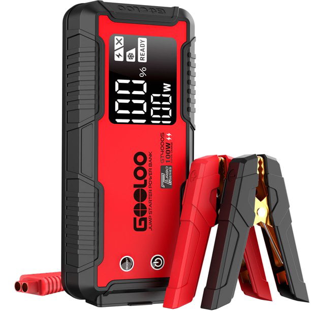 GOOLOO Car Jump Starter 600A Peak 15000mAh 12V Car Battery Booster Jump Starter Power Pack with Dual USB QC 3.0 Port Portable Car Battery Charger and Jump Starter Up to 6L petrol,4.5 L Diesel Engine 