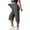 Dark Gray, variant on Plus Size Capri Pants for Women Wide Leg Drawstring Yoga Lounge Trousers Casual Elastic Waist Crop Pants with Pocket 1X-5X