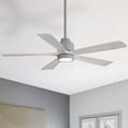 thumbnail image 3 of Sofucor 52" Gray Ceiling Fan with Light, 5 Solid Wood-Grain Blades, Quiet DC Motor, 36V 18W Dimmable LED, 6-Speed Remote Control, Reversible, Timer for Living Room Bedroom, 3 of 16
