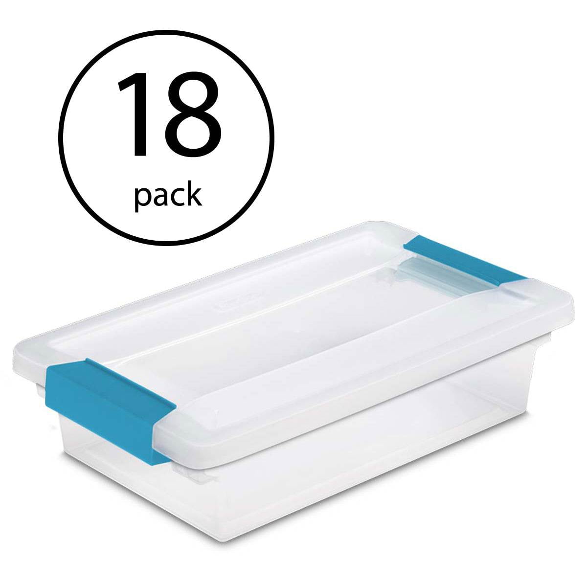sterilite deep clip box clear plastic storage tote container with lid
