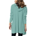thumbnail image 4 of Fiaer Women'S Oversized Long Cardigan Sweaters With Hooded Pure Color Front Open Long Sleeve Casual Trendy Knit Tops With 2 Pockets Mint Green M, 4 of 8