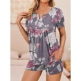 thumbnail image 5 of Avidlove Women Maternity Nursing Pajama Set Breastfeeding Sleepwear Set Double Layer Short Sleeve Top and Shorts Set Pregnancy Pjs Set, 5 of 6