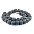 thumbnail image 3 of Jumbo Recycled Glass Beads, 21–25mm – African Sea Glass for Wall Hangings, Coffee Table Decor, Shelf Styling, and Home Accents – (Black) – The Bead Chest, 3 of 4