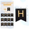 thumbnail image 2 of Banderín de cumpleaños Hirbisnis negro con letras doradas (13 unidades), 2 of 8