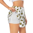 thumbnail image 3 of Lsque Cute Little Bee Printed Women's Running Shorts with Liner Pockets,Elastic Quick Dry Workout Athletic Gym Yoga Shorts,Womens High Waist Shorts-Large, 3 of 9