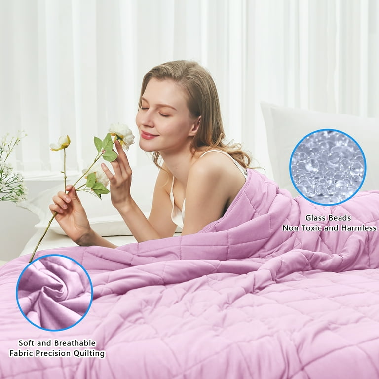 Weighted Blanket for Adults with Glass Beads 15 lbs 60 x80