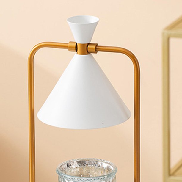 Luz De Aromaterapia Calentador eléctrico para derretir cera, calentador de vela regulable con luz de aromaterapia (blanco UE)