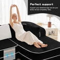 thumbnail image 6 of 77.2" Teddy Fabric No Assembly 32D High Density sponge Boneless Sofa,Fluffy Comfy Couch with double Chaises,Sleeper sofa,Contrast color design,Symmetrical aesthetics,for Living Room,Black No.2321, 6 of 8