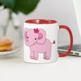 thumbnail image 3 of CafePress - Cute Pink Baby Girl Elephant Mug - 11 oz Ceramic Mug - Novelty Coffee Tea Cup, 3 of 4