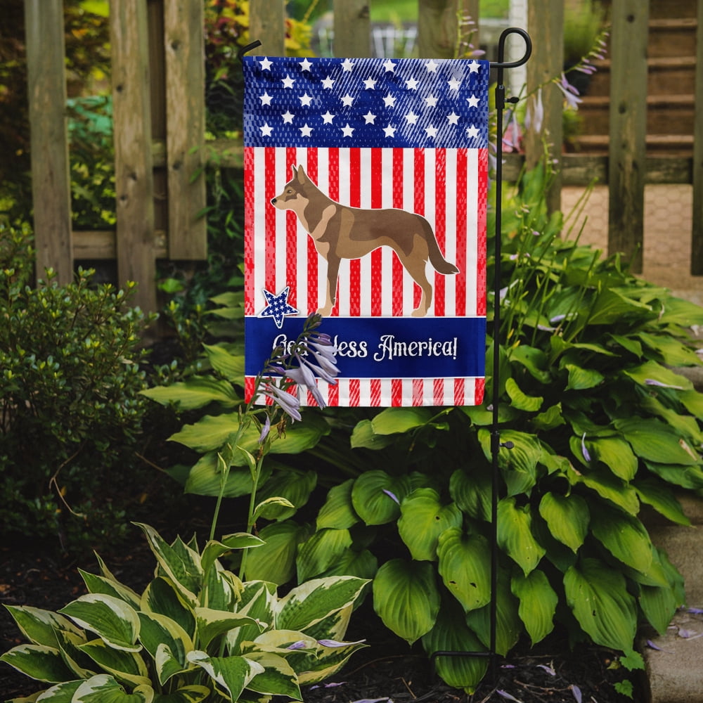 Carolines Treasures BB8416GF Czechoslovakian Wolfdog American Flag Garden Size  Small multicolor